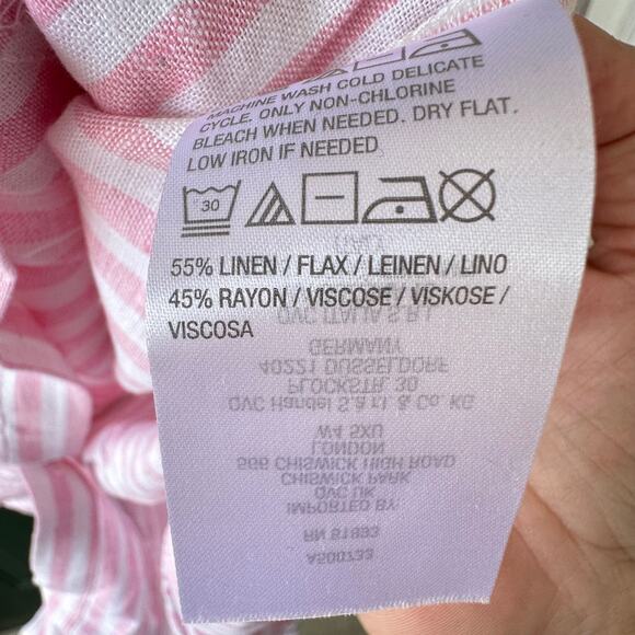 NEW Susan Graver Pure Cross-Dyed Linen Blend Tunic Shirt w/ Pockets Sz XS QVC - Picture 7 of 7